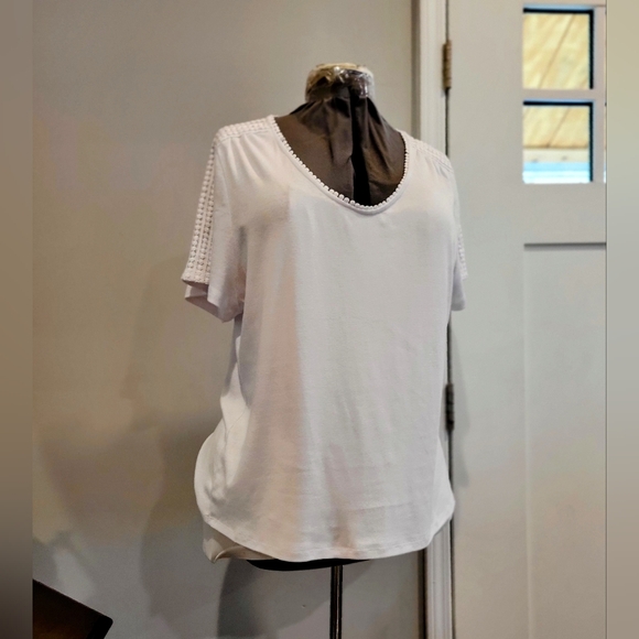 NWT 2X Rafaella White 100% Cotton Knit Top - Picture 12 of 13